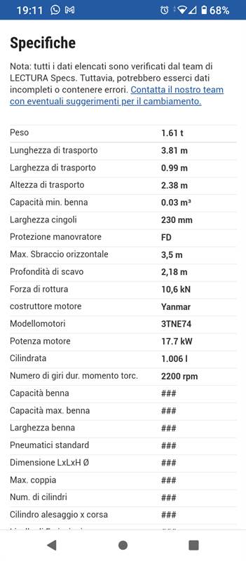 Da 28 a 35 qli Tipologia escavatore cerco, modello 1503